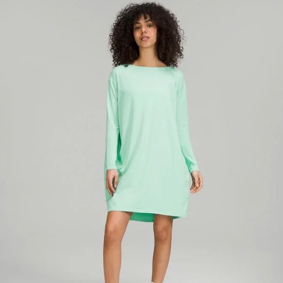 lululemon Scuba Long Sleeve Dress 6 完売品 Lululemon Scuba Long Sleeve Dress - Black - lulu fanatics